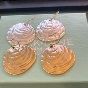 2 Pair Park Lane - Seashell Earrings- Silver and Gold